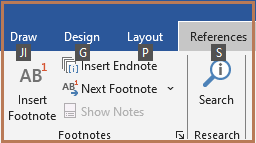 Detail of Microsoft Word menu bar after saying Press Alt